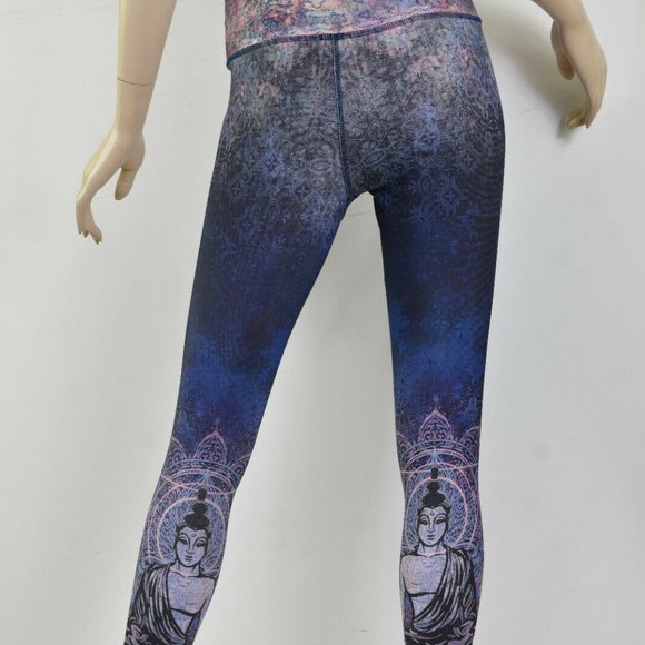 Evolution and Creation Pants - EVOLUTION & CREATION EVCR Buddha Print Purple/Pink Ombre High-Rise Leggings S